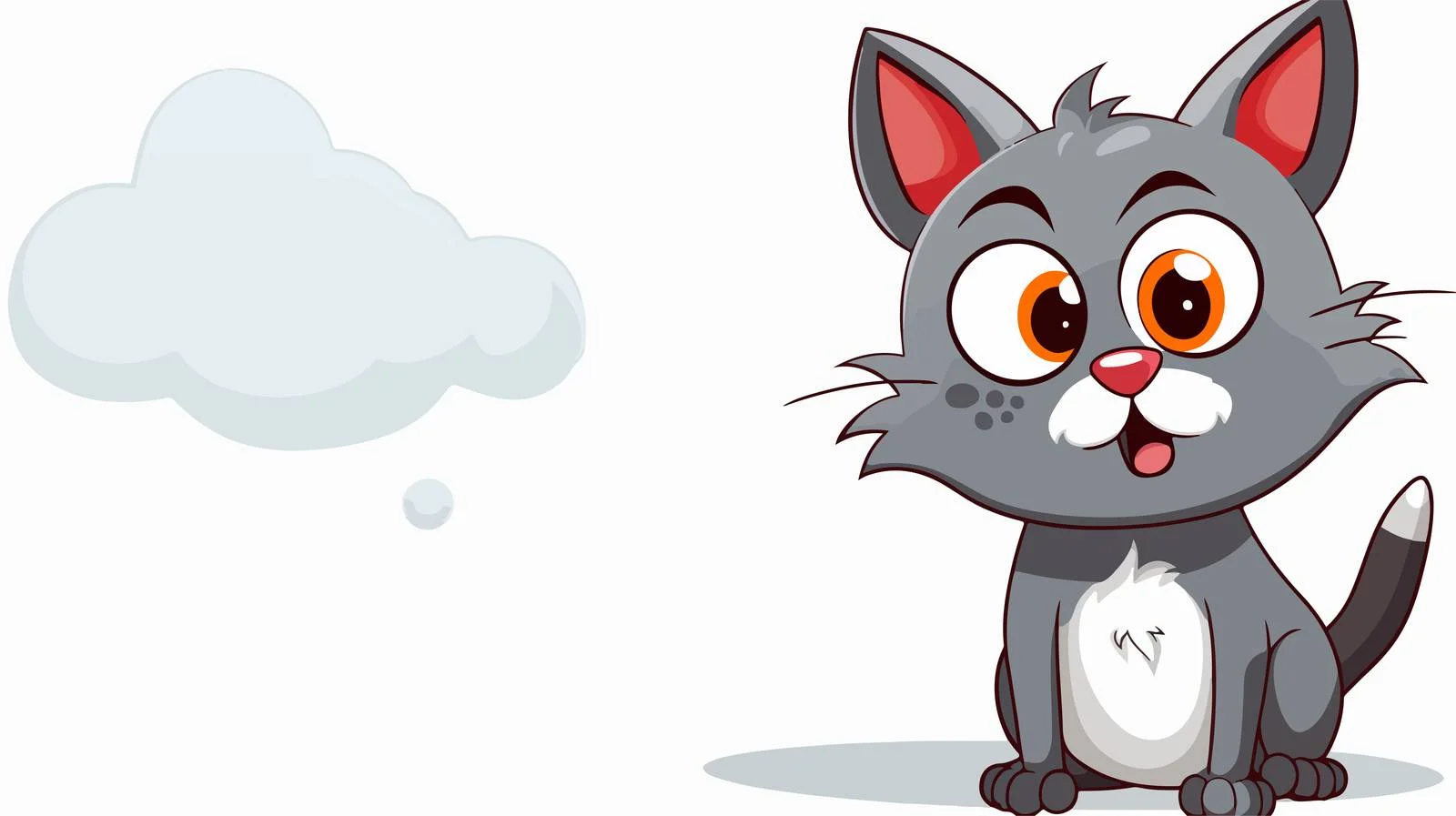Expressive Cartoon Cat with Speech Bubble — free download from Dotvec