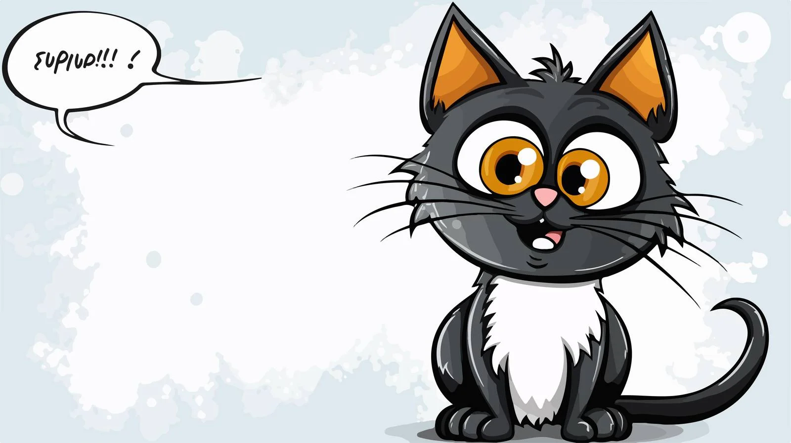 Cute Cartoon Cat Speech Bubble Retro — free download from Dotvec