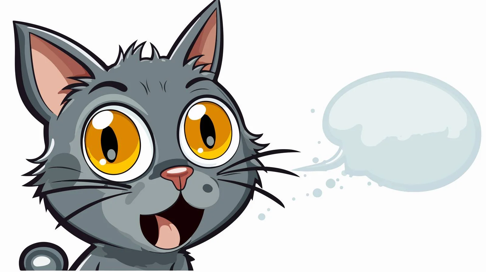 Retro Cartoon Cat with Speech Bubble — free download from Dotvec