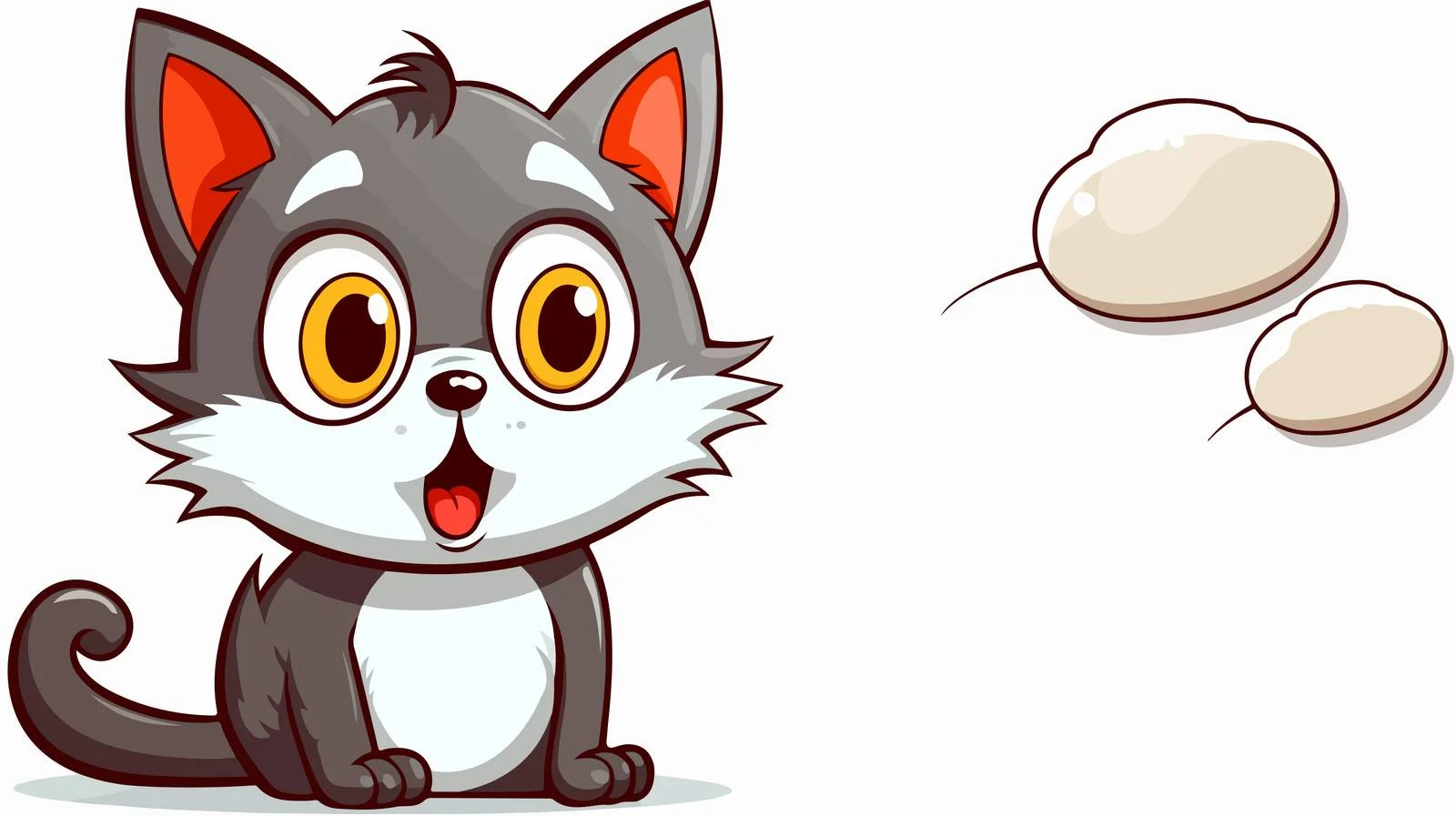 Cartoon Cat with Retro Speech Bubble — free download from Dotvec