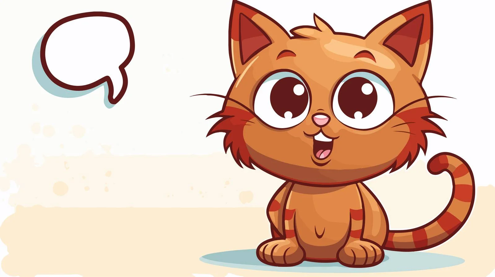 Retro Cartoon Cat with Speech Bubble — free download from Dotvec