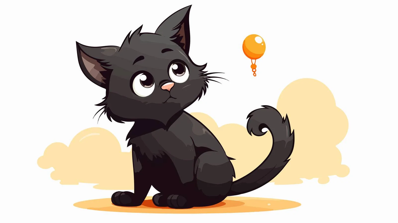 Cartoon Cat with Thought Bubble Illustration — free download from Dotvec