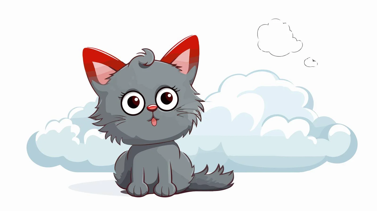Cat with Thought Bubble Illustration — free download from Dotvec