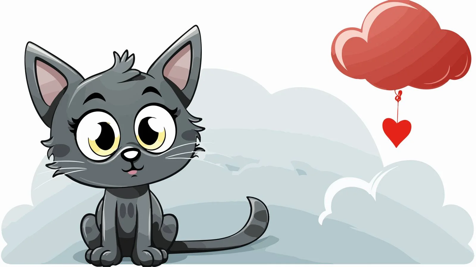 Cute Retro Cartoon Cat with Thought Bubble — free download from Dotvec