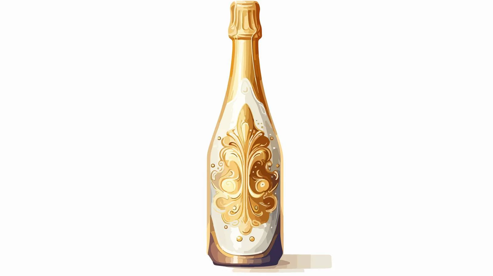 Cartoon Champagne Bottle Illustration — free download from Dotvec