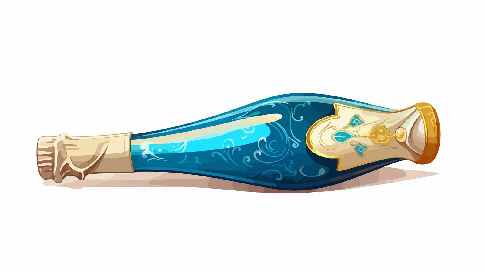 Cartoon Champagne Bottle Illustration — free download from Dotvec