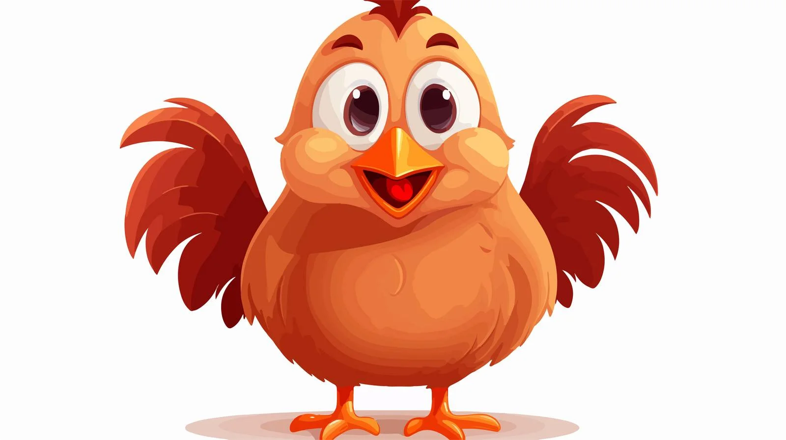 Cheerful Cartoon Chicken Illustration — free download from Dotvec