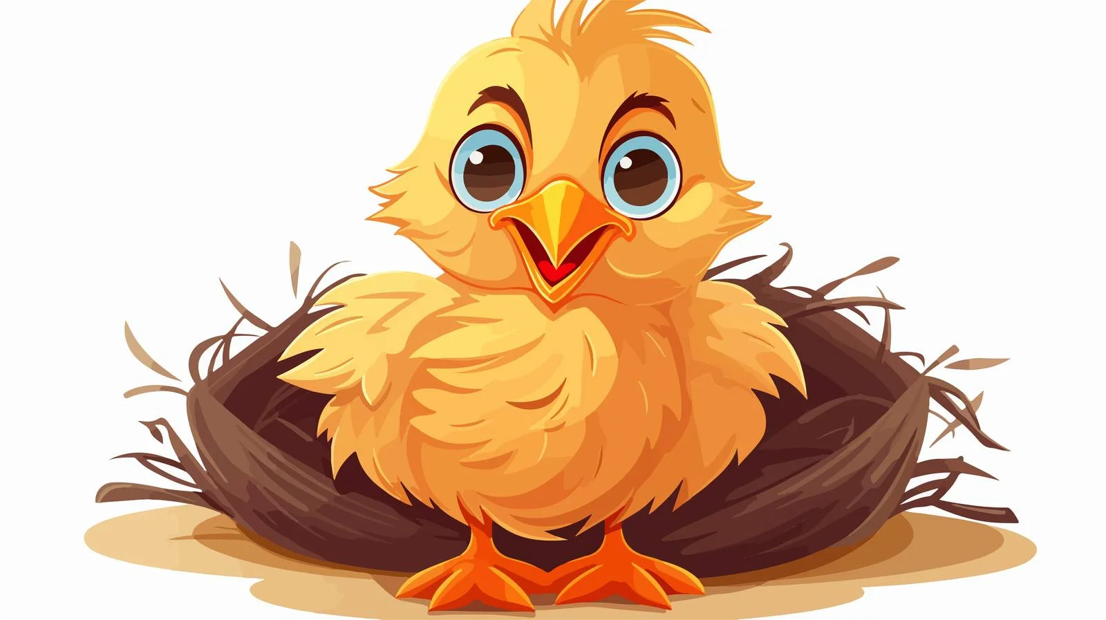 Cartoon Chicken on Nest Vector Illustration — free download from Dotvec