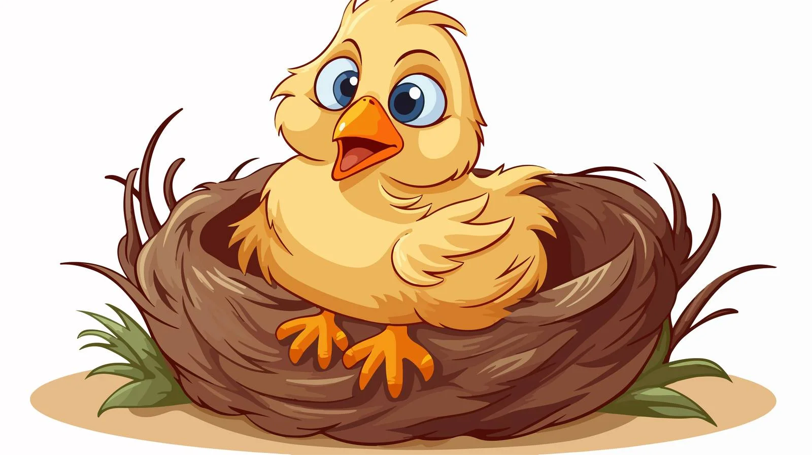 Cartoon Chicken on Nest Vector Illustration — free download from Dotvec