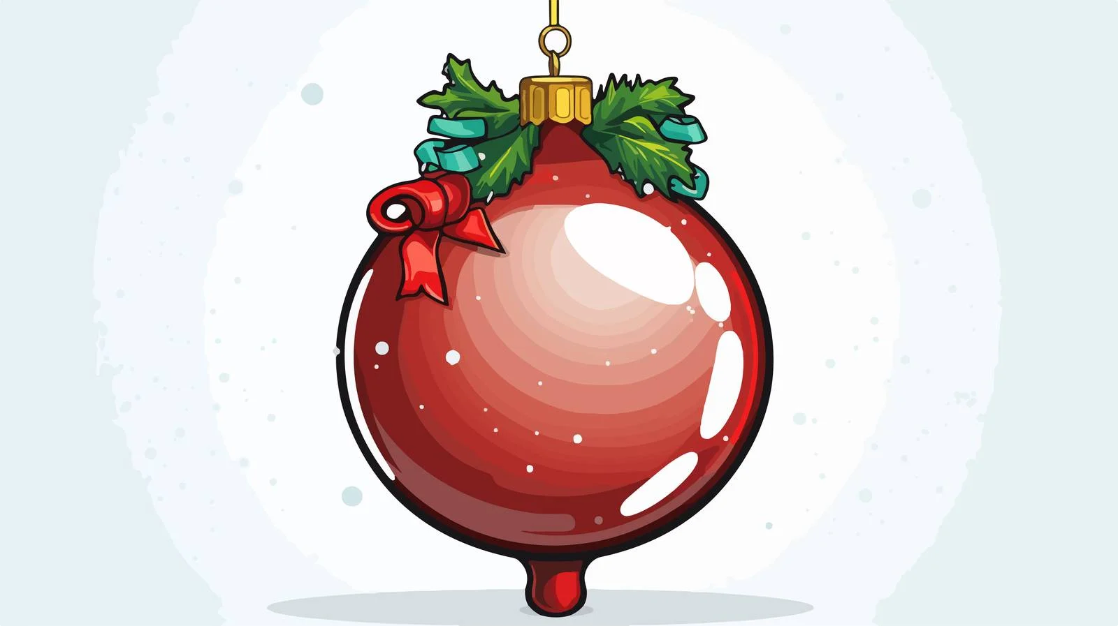 Cheerful Christmas Bauble with Thought Bubble — free download from Dotvec