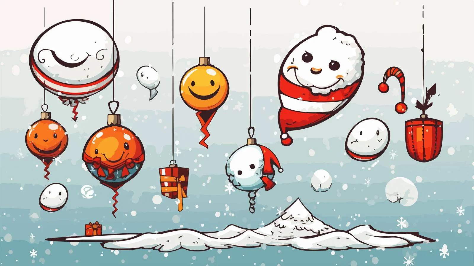 Cheerful Christmas Decorations with Thought Bubble — free download from Dotvec