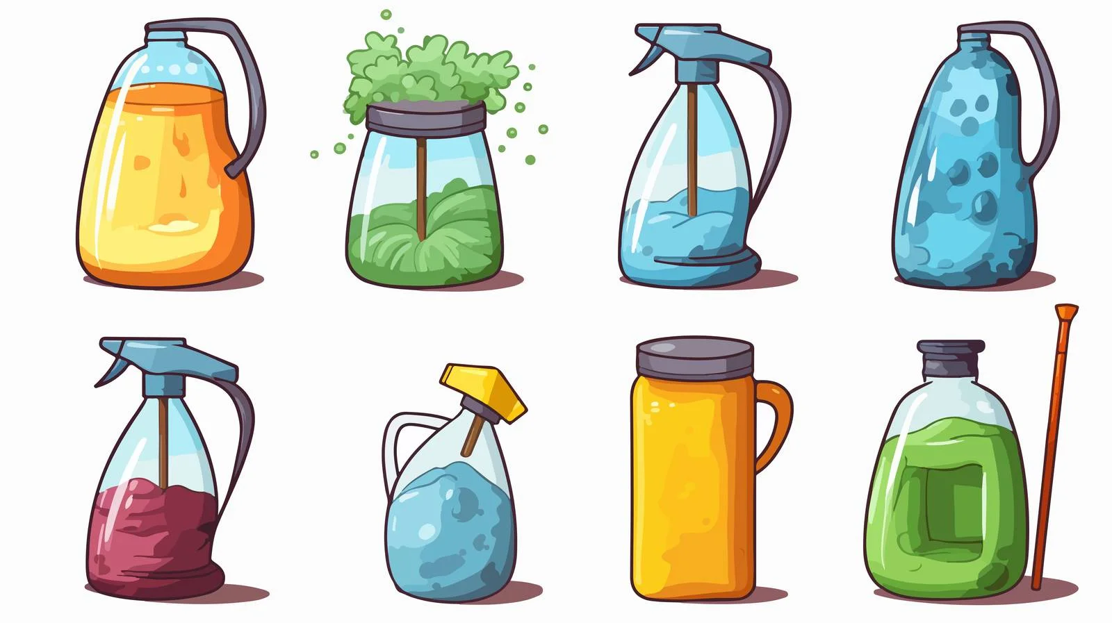 Cartoon Cleaning Product Vector Illustration — free download from Dotvec