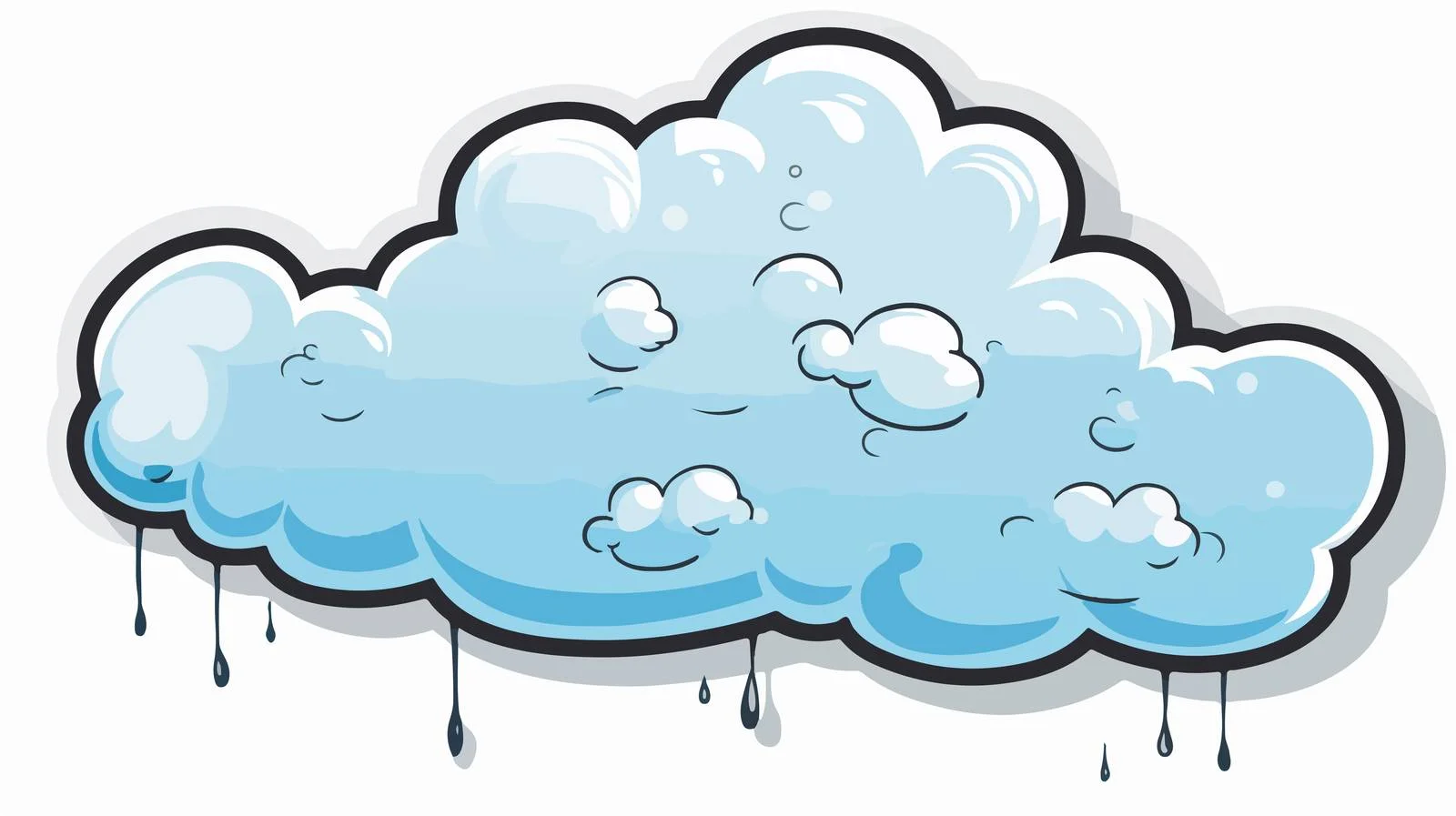 Playful Cartoon Cloud Raining Image — free download from Dotvec