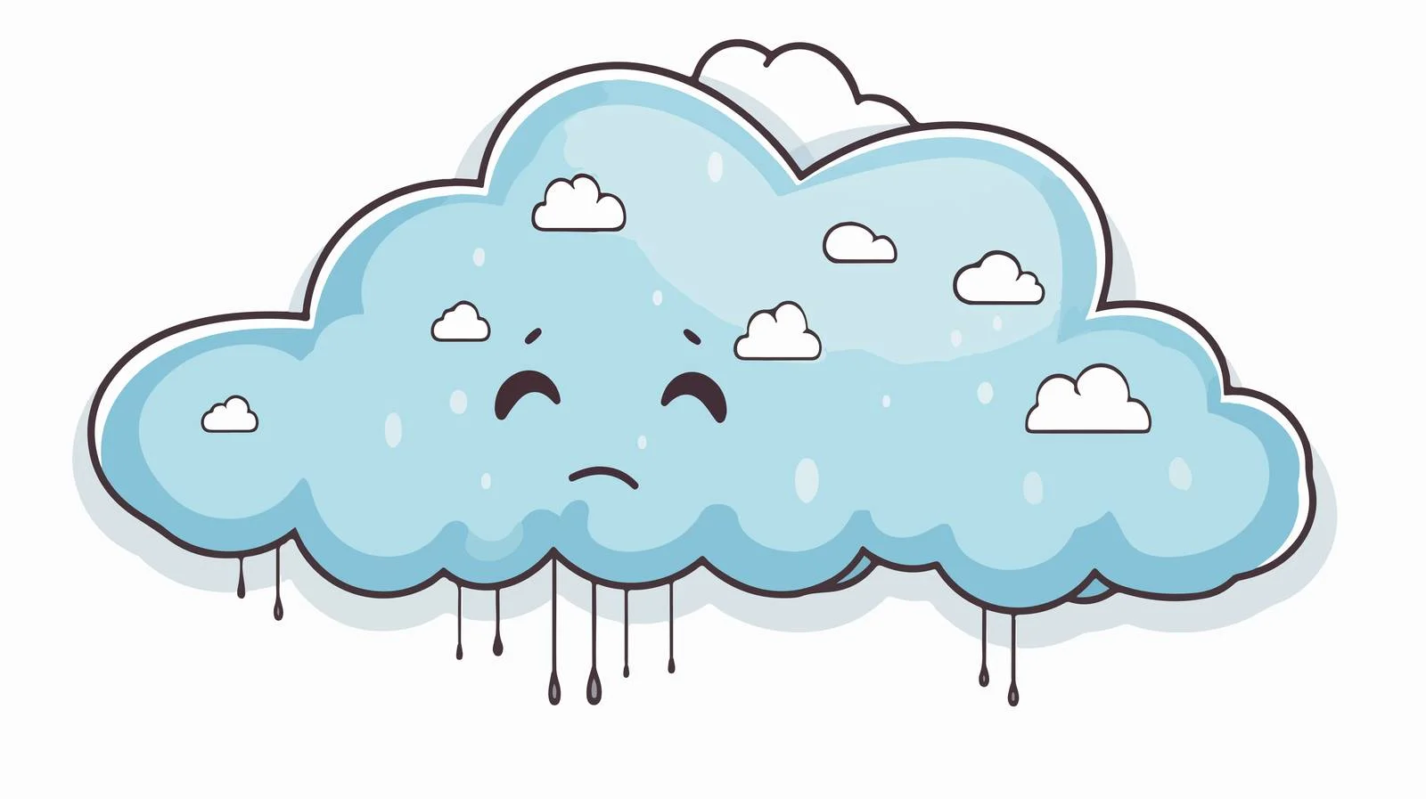 Whimsical Rainy Cloud Illustration with Thought Bubble — free download from Dotvec
