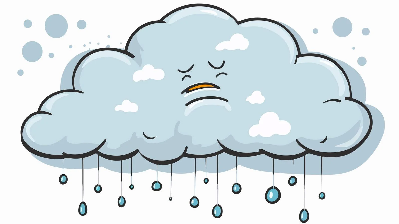 Whimsical Rainy Cloud with Thought Bubble — free download from Dotvec