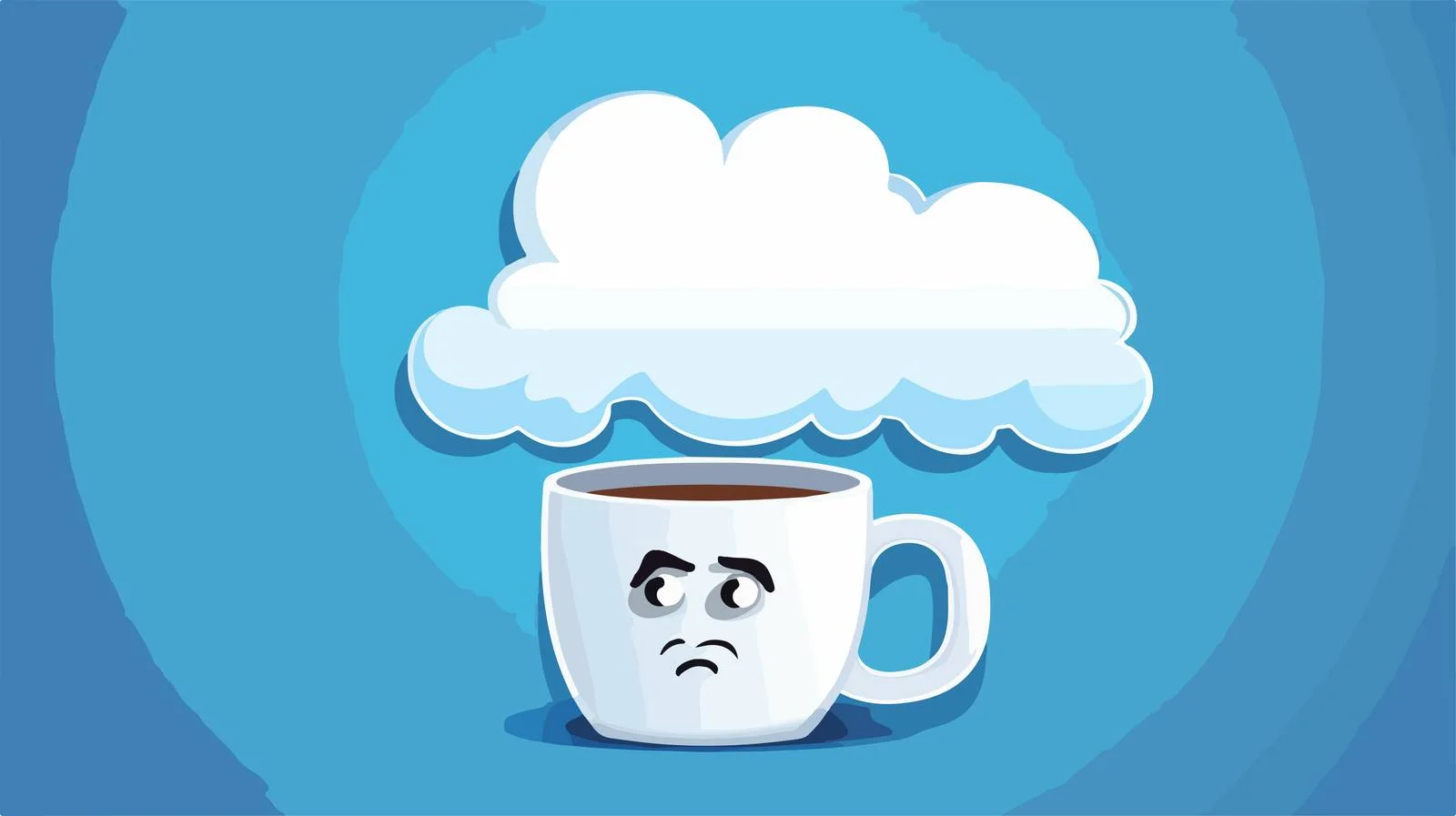 Whimsical Coffee Cup with Thought Bubble — free download from Dotvec