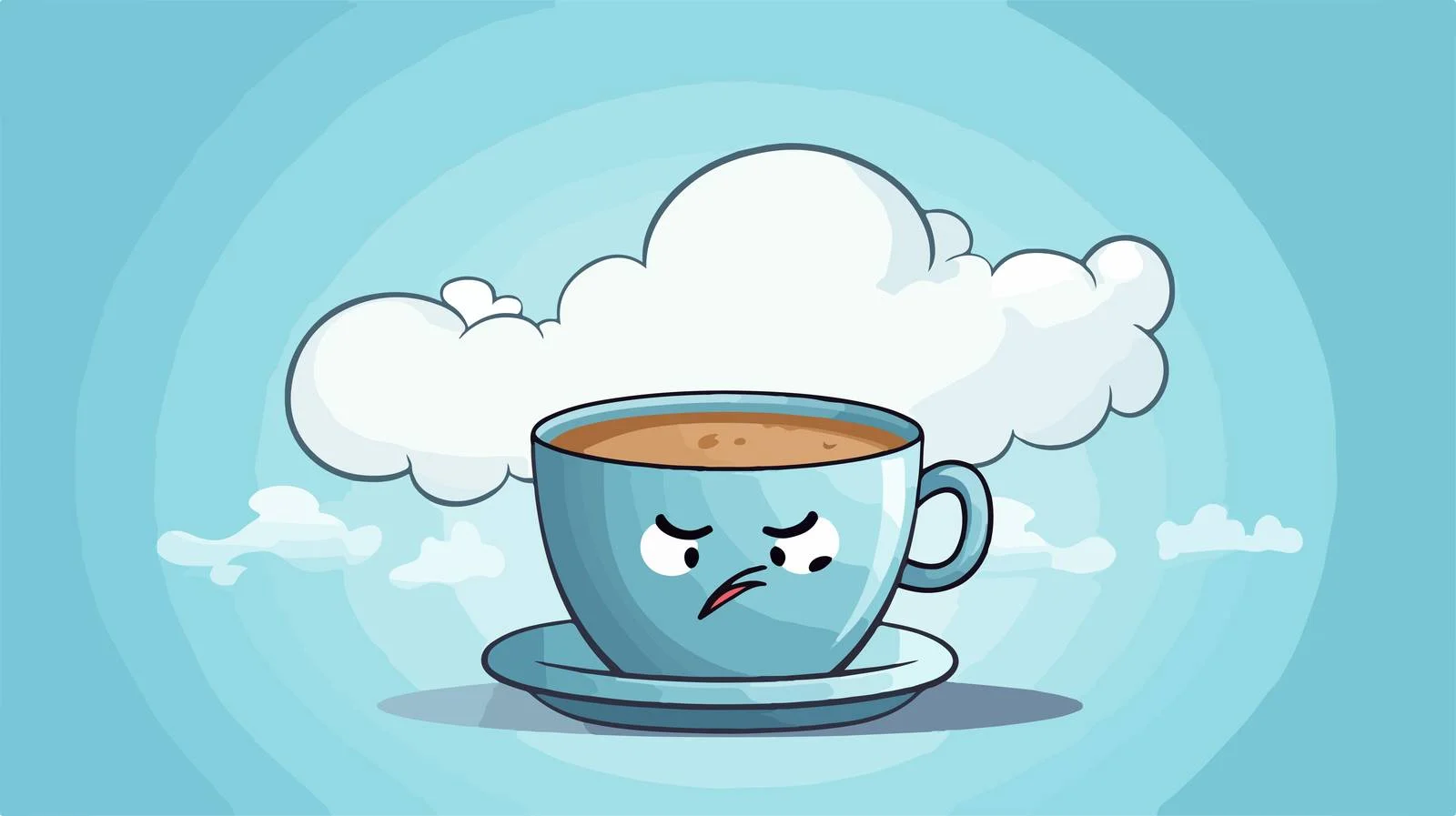 Cartoon Coffee Cup with Thought Bubble — free download from Dotvec