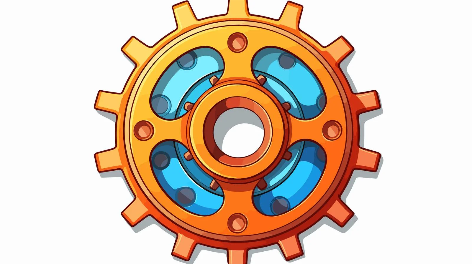 Cartoon Cog Symbol Vector Illustration — free download from Dotvec