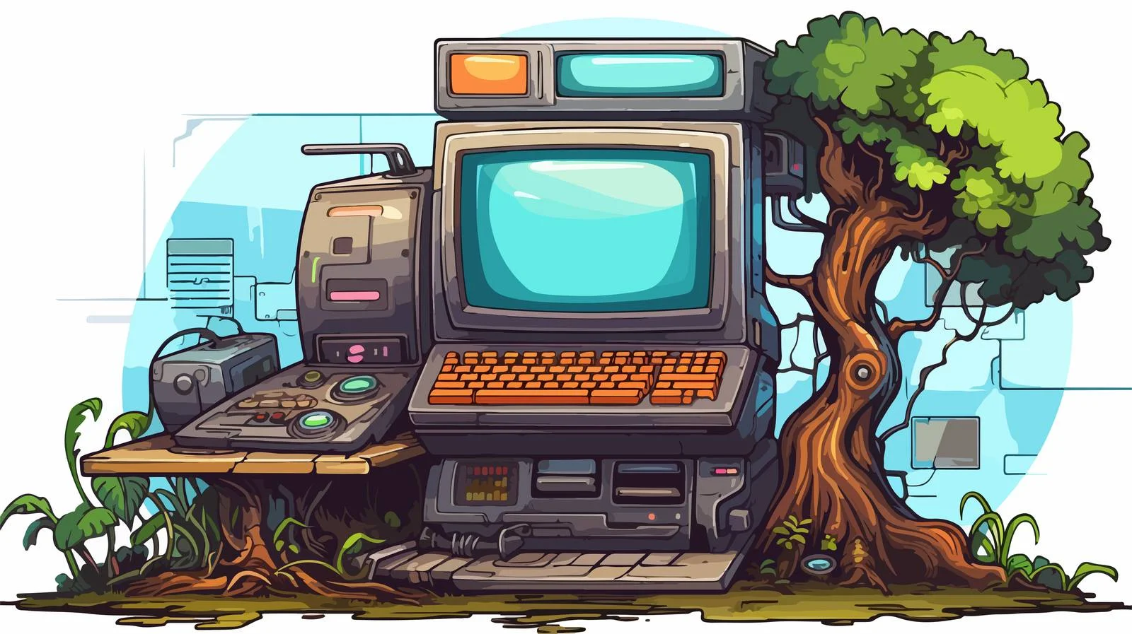 Cartoon Computer Illustration — free download from Dotvec