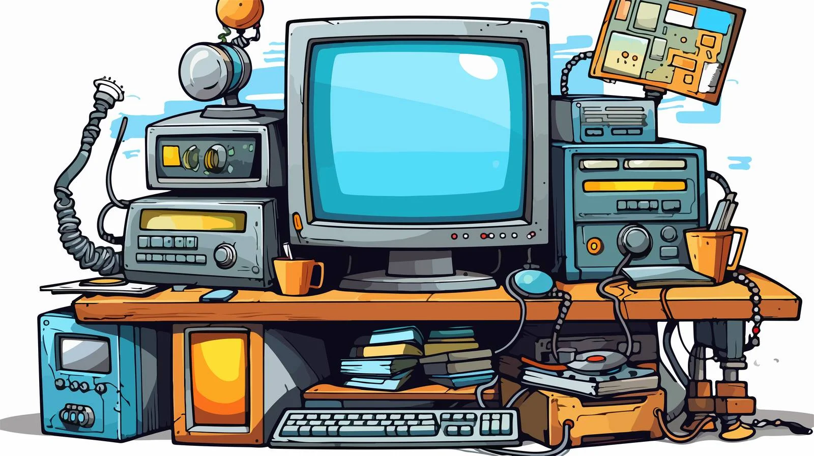 Cartoon Computer Stock Illustration — free download from Dotvec