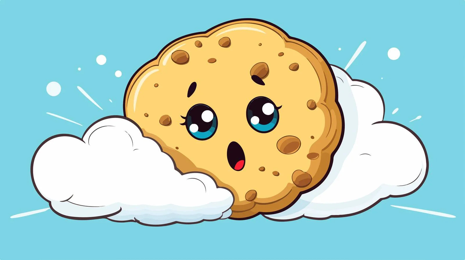 Cartoon Cookie with Thought Bubble — free download from Dotvec