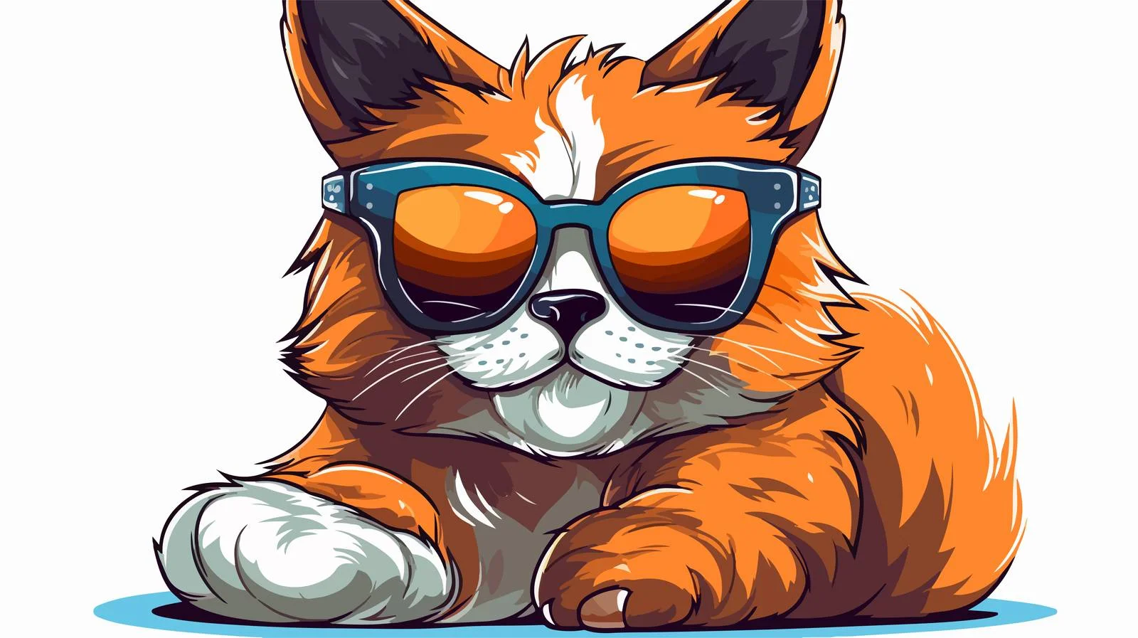 Cool Cartoon Cat Vector Illustration — free download from Dotvec