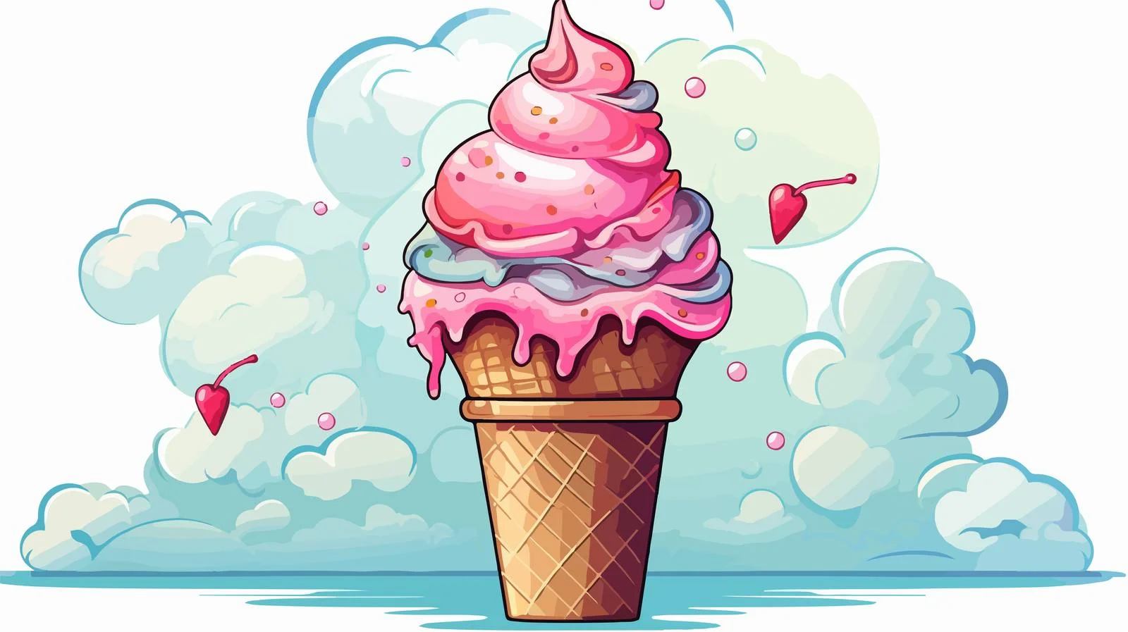 Cool Ice Cream Thought Bubble Cartoon — free download from Dotvec