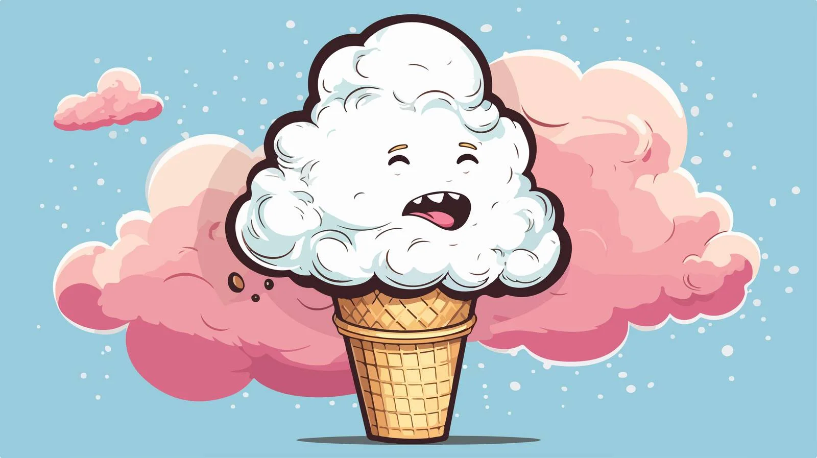 Cool Ice Cream with Thought Bubble — free download from Dotvec