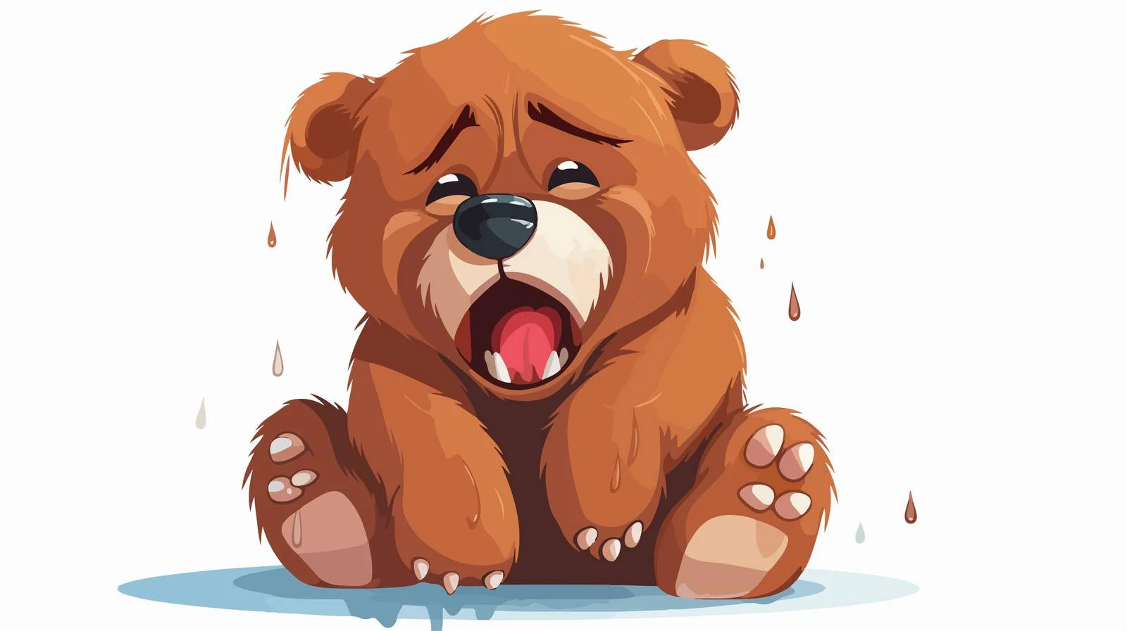 Sad Bear Cartoon Illustration — free download from Dotvec