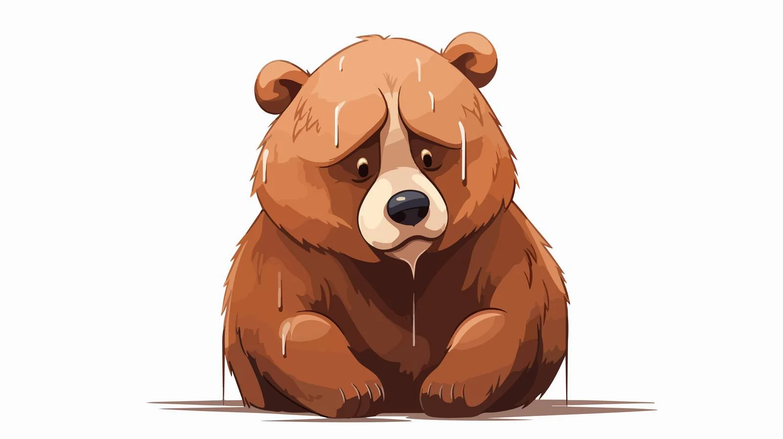 Crying Bear Vector Illustration — free download from Dotvec