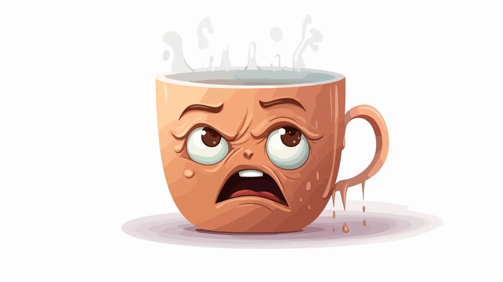 Whimsical Crying Tea Cup Illustration — free download from Dotvec