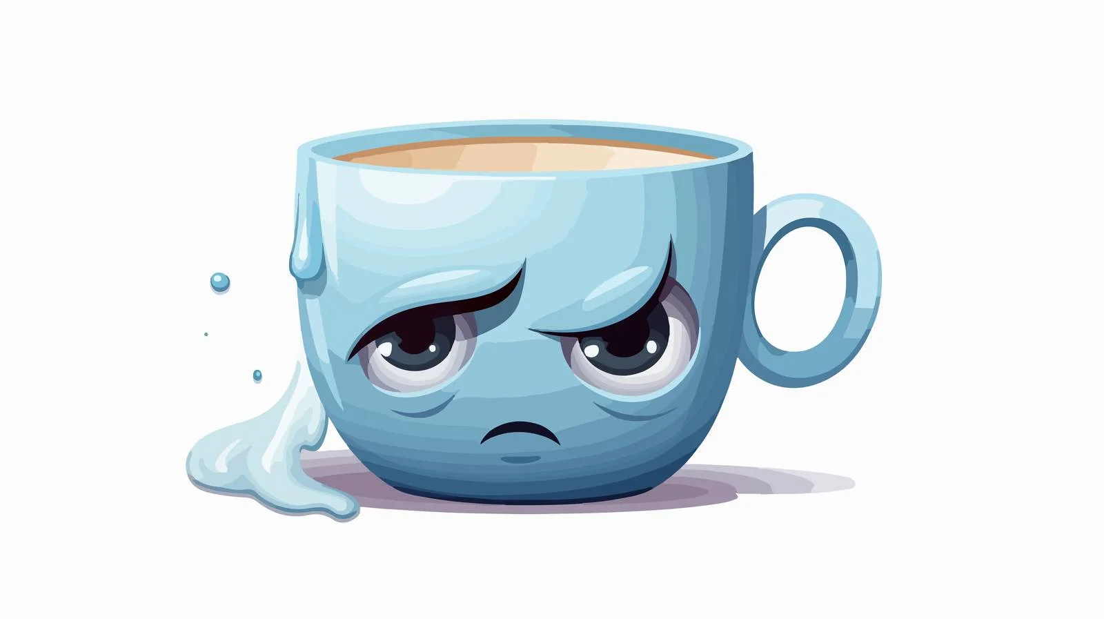 Whimsical Crying Tea Cup Illustration — free download from Dotvec