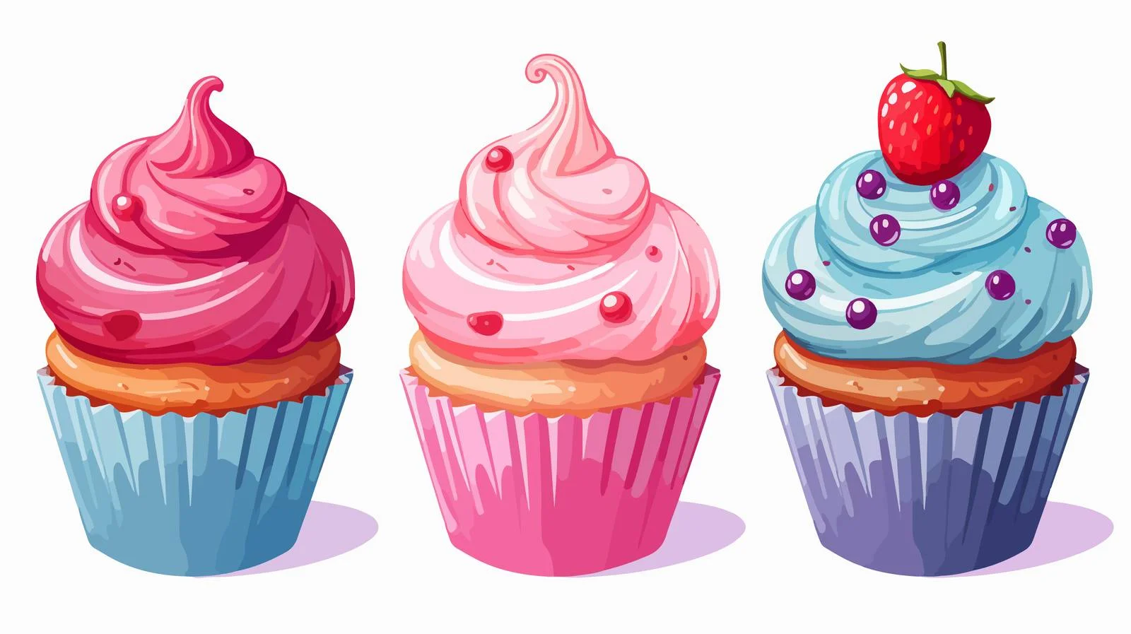 Cartoon Cupcake Stock Illustration — free download from Dotvec