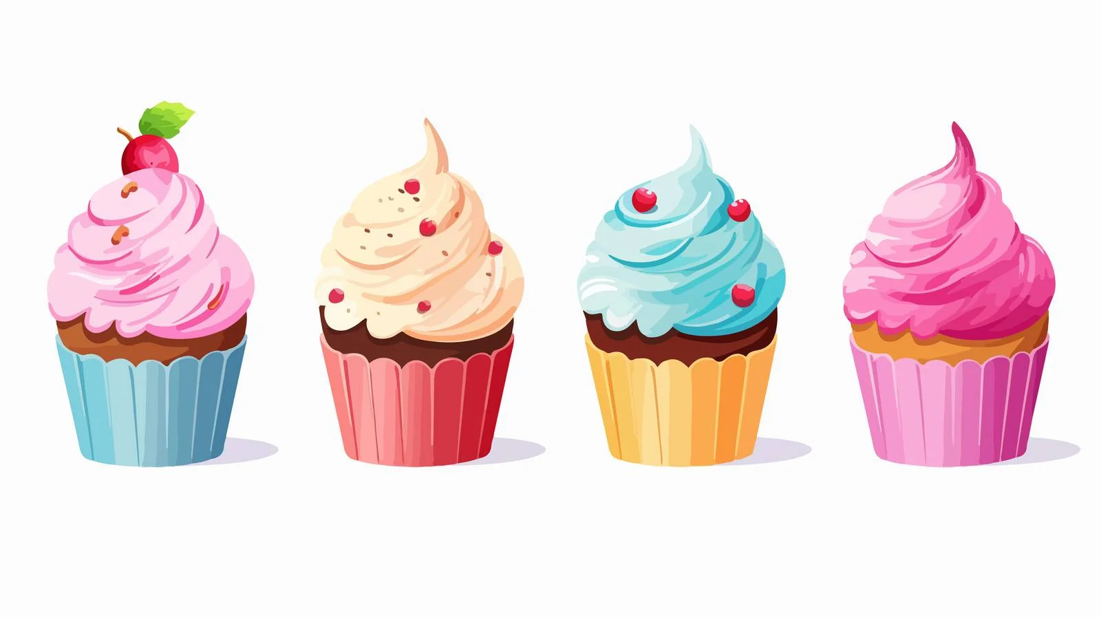 Whimsical Cupcake Vector Illustration — free download from Dotvec