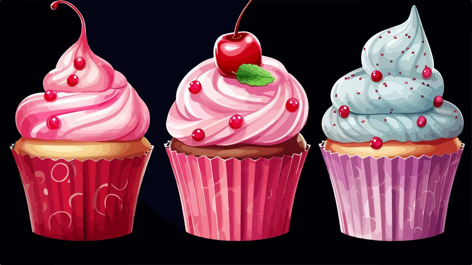 Cartoon Cupcake Vector Illustration — free download from Dotvec