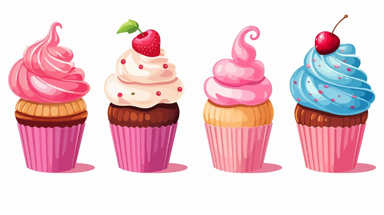 Colorful Cartoon Cupcake Vector Illustration — free download from Dotvec