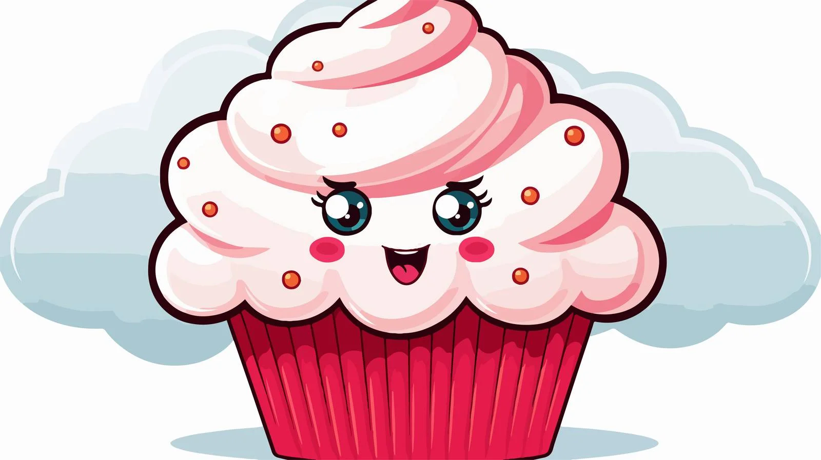 Cartoon Cupcake Thought Bubble Print Sticker — free download from Dotvec