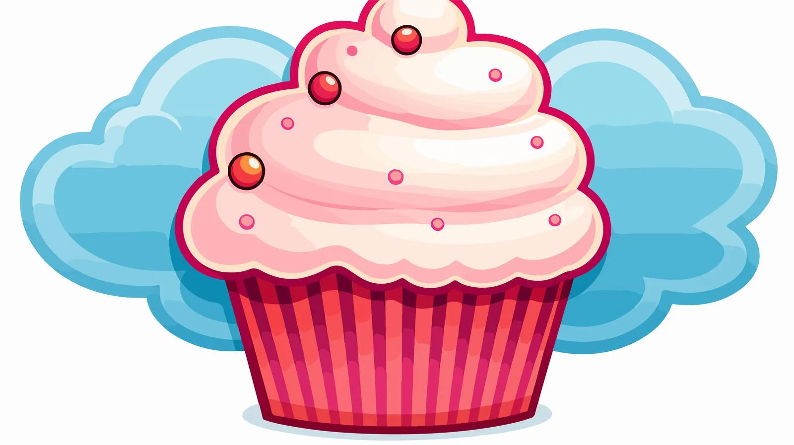 Cute Cupcake Thought Bubble Print Sticker — free download from Dotvec
