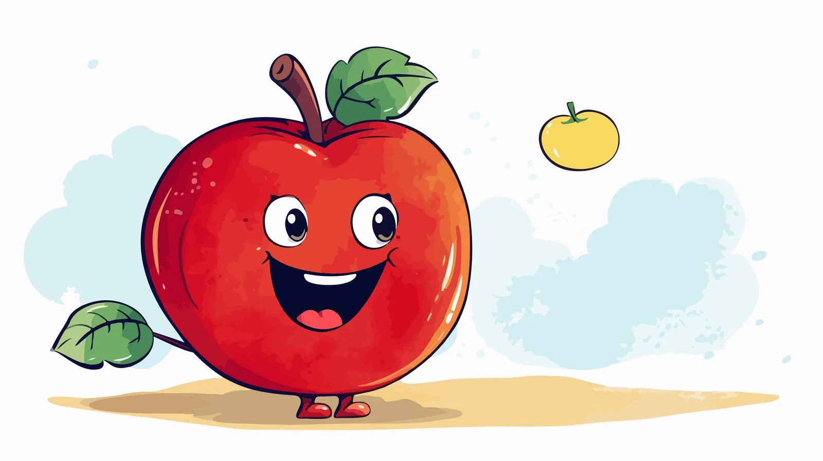 Charming Apple with Speech Bubble — free download from Dotvec
