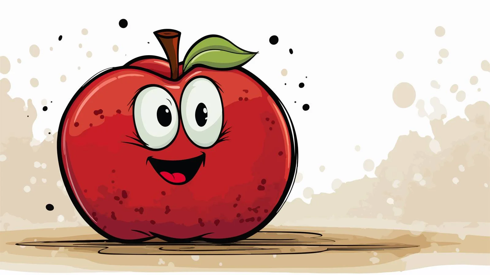 Cute Apple with Speech Bubble Cartoon — free download from Dotvec