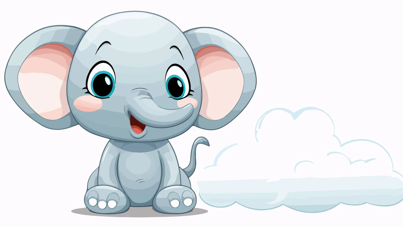 Adorable Elephant with Speech Bubble Illustration — free download from Dotvec