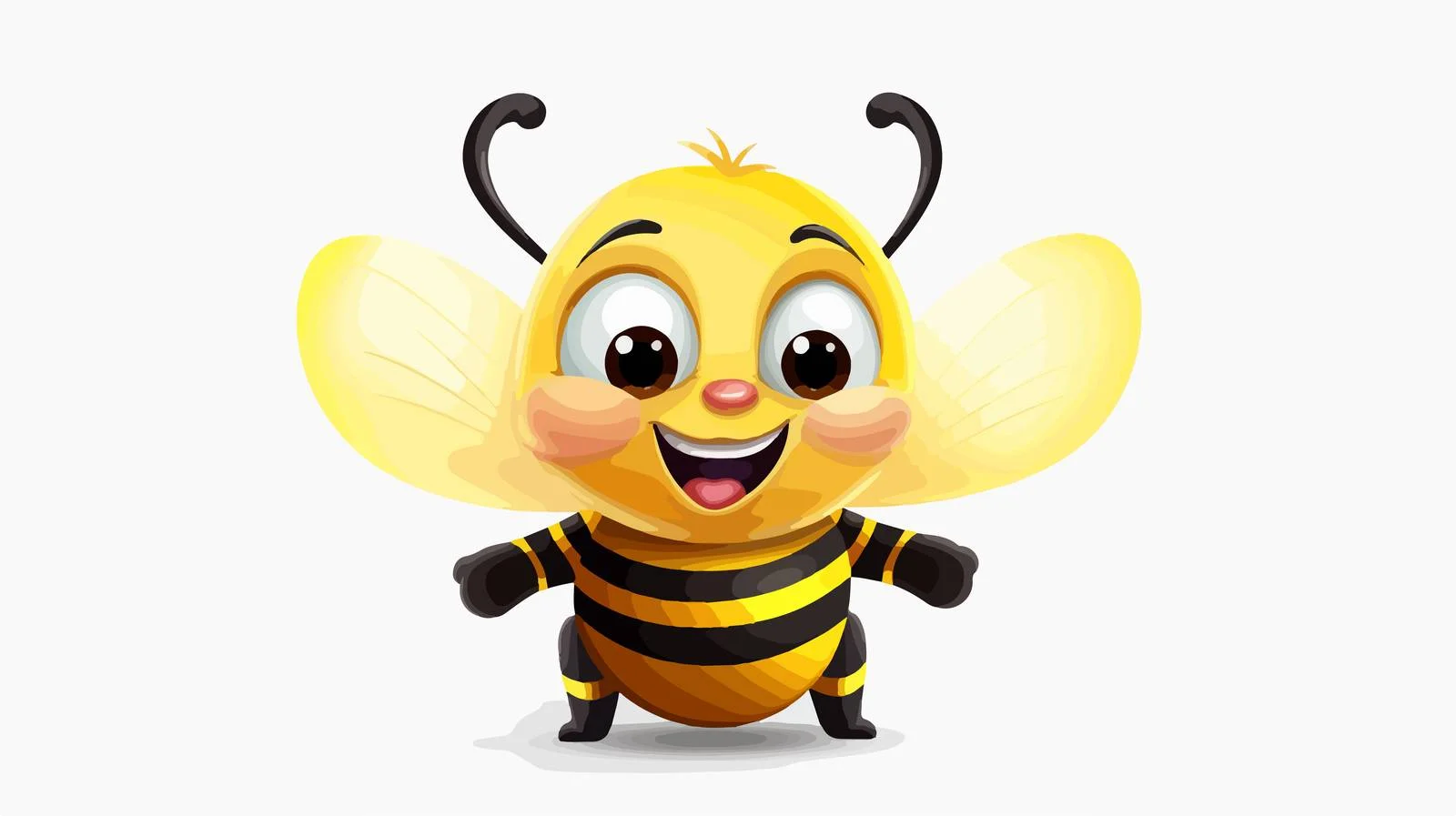 Cheerful Bee on Dotted Flight Path — free download from Dotvec