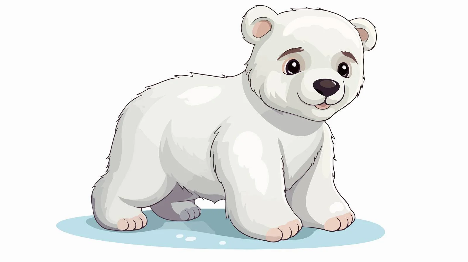 Cute Polar Bear Vector Illustration — free download from Dotvec