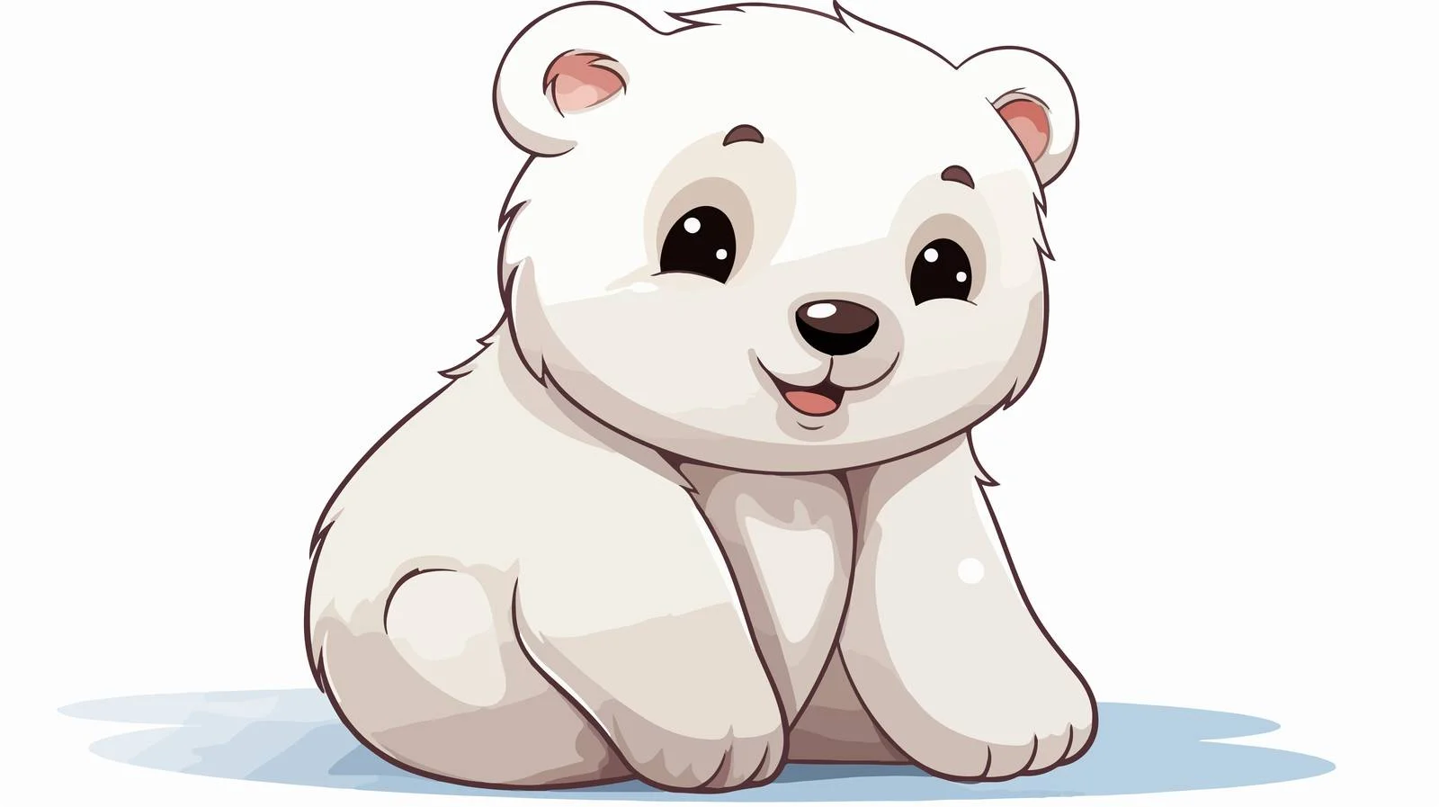Adorable Polar Bear Cartoon Illustration — free download from Dotvec