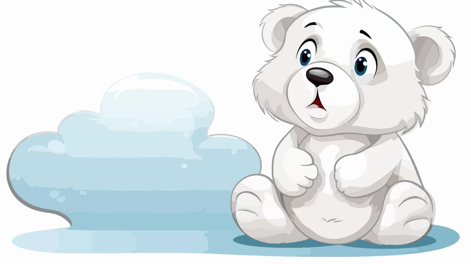 Charming Polar Bear Cub with Thought Bubble — free download from Dotvec