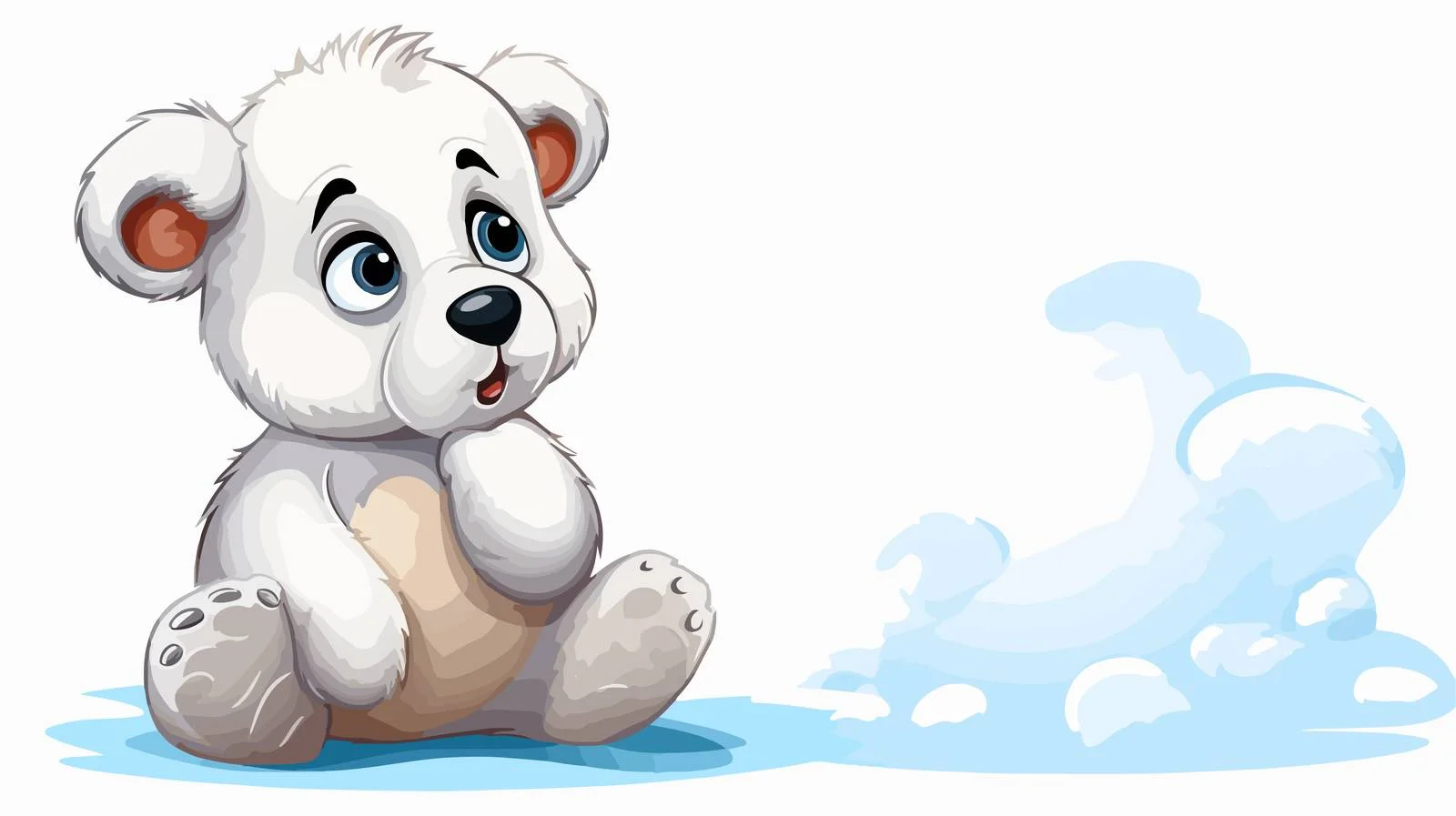 Adorable Polar Bear Cub with Thought Bubble — free download from Dotvec