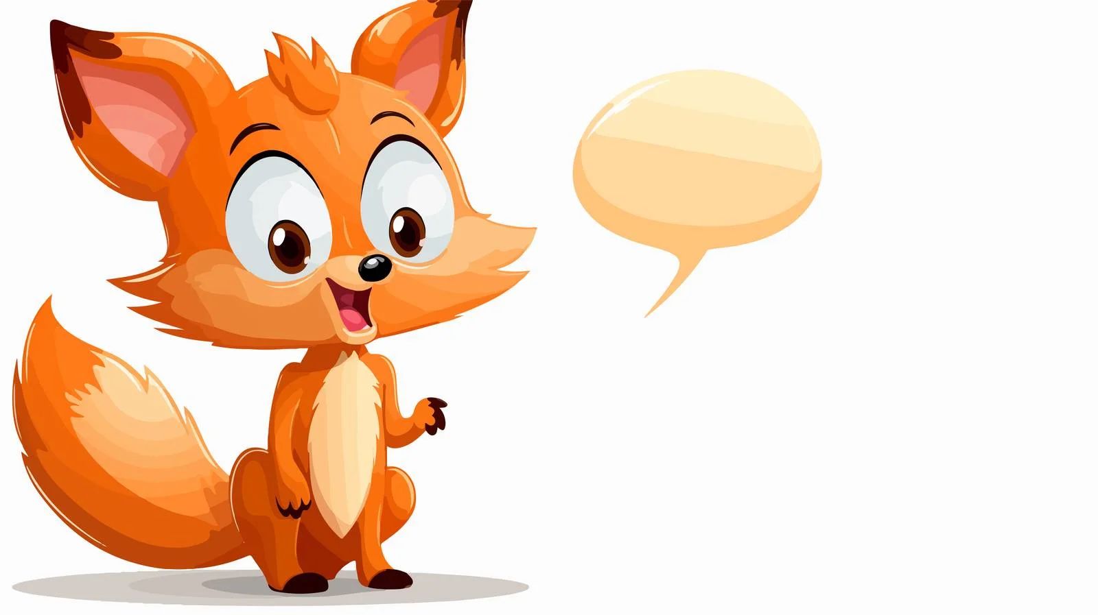 Cartoon Fox Woman with Speech Bubble — free download from Dotvec