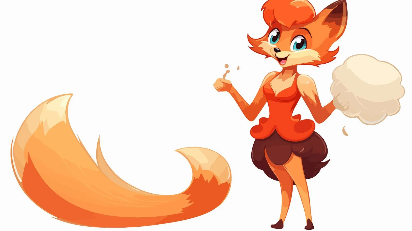 Animated Fox Woman with Speech Bubble — free download from Dotvec