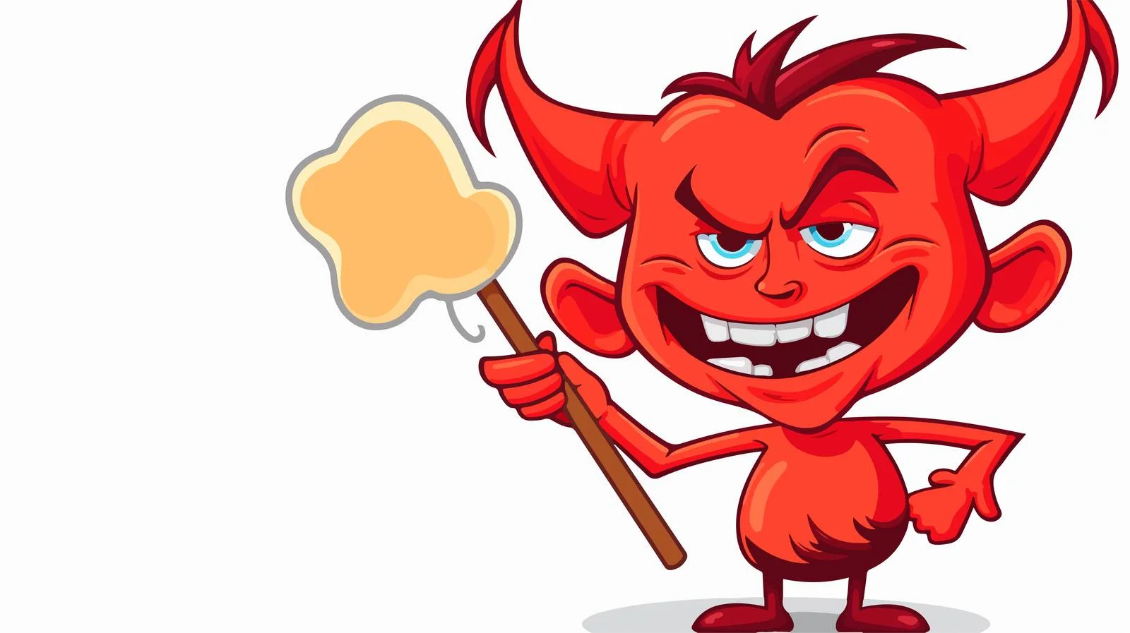 Cartoon Devil Speech Bubble Pitchfork — free download from Dotvec