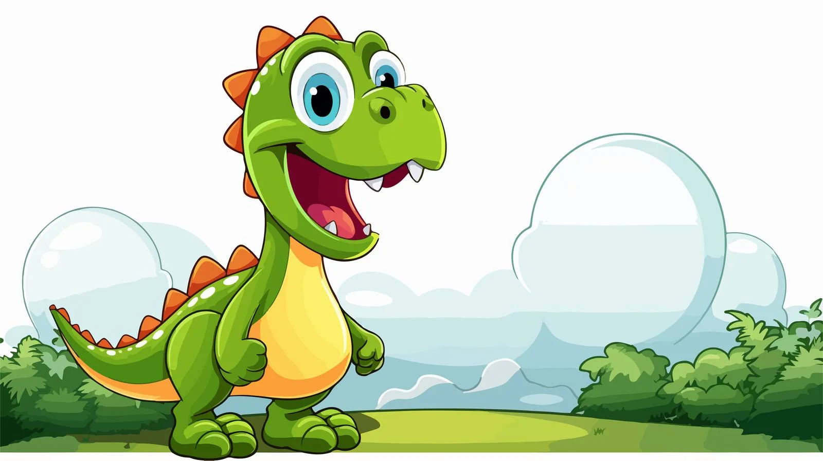 Cartoon Dinosaur Speech Bubble Illustration — free download from Dotvec